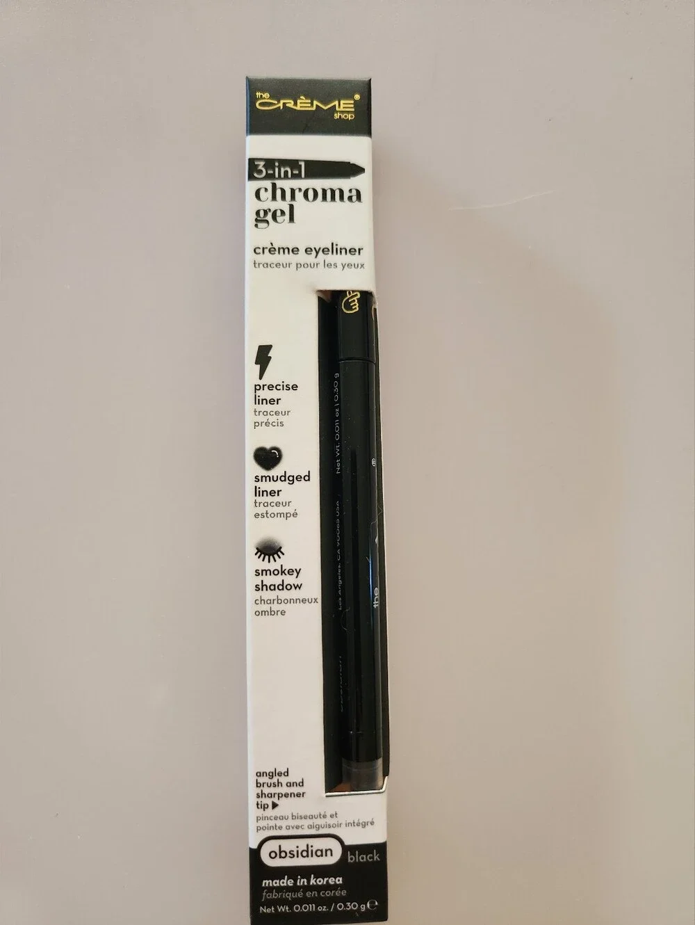 The Creme Shop 3-in-1 Chroma Gel Eyeliner Color Obsidian New